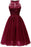 Halter Lace Dress Women Elegant Flower Hollow Pleated Party - Burgundy / S - lace dresses
