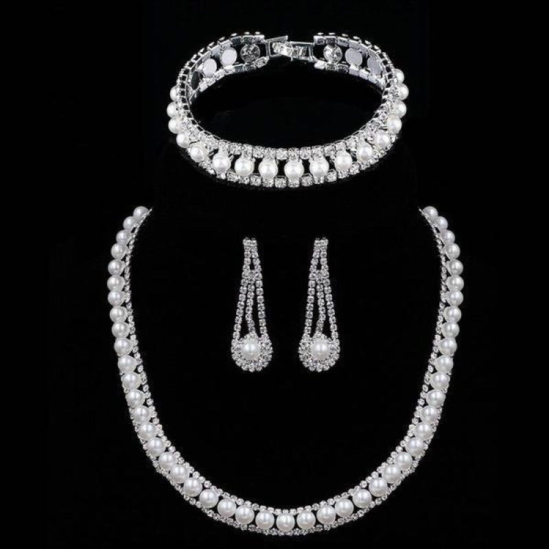 Handmade Charming Pearl Beads Wedding Jewelry Sets | Bridelily - jewelry sets