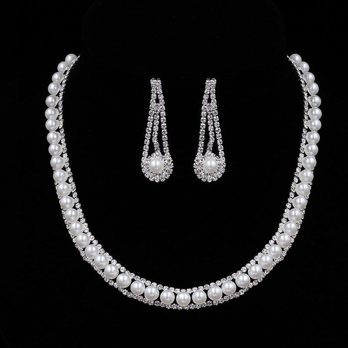 Handmade Charming Pearl Beads Wedding Jewelry Sets | Bridelily - jewelry sets