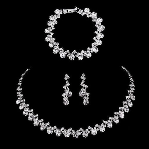 Handmade Crystal Silver Wedding Jewelry Sets | Bridelily - jewelry sets
