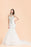 High Neck Appliques Crystal Beads Tulle Mermaid Wedding Dress - wedding dresses