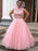 High Neck Sleeveless Floor-Length With Applique Plus Size Dresses - Prom Dresses