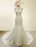 High Qulity Lace  Mermaid Wedding Dress Illusion Chaple Train Ivory Beading Bridal Gown