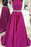 Hot Pink High Neck A-line Satin Beading Backless Long Gown Cheap Prom Dress - Prom Dresses