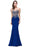 Illusion Backless Lace Mermaid Prom Dress Burgundy Long Evening Gowns - Royal Blue / US 2 - Prom Dress