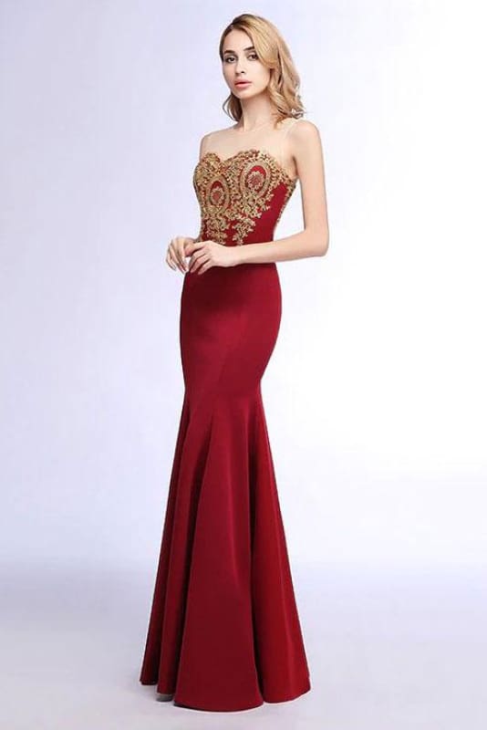 Illusion Backless Lace Mermaid Prom Dresses Fast Shipping Bridelily
