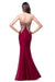 Illusion Backless Lace Mermaid Prom Dress Burgundy Long Evening Gowns - Prom Dress