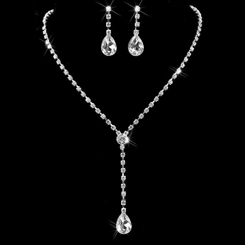 Inspired Style Crystal Necklace Earrings Jewelry Sets | Bridelily - jewelry sets