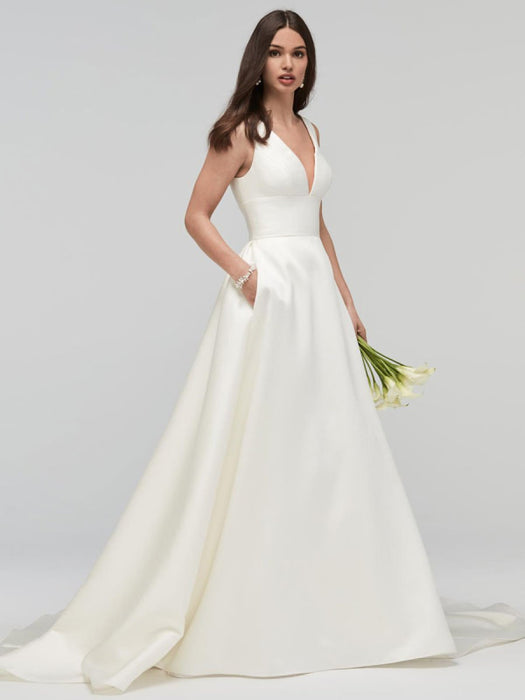 Ivory A-line Wedding Dresses With Pockets -Bridelily Ivory A-line Wedding Dresses With Pockets -Bridelily