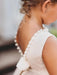 Ivory Flower Girl Dresses Jewel Neck Polyester Sleeveless Ankle-Length Princess Silhouette Butterfly Formal Kids Pageant Dresses
