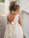 Ivory Flower Girl Dresses Jewel Neck Polyester Sleeveless Ankle-Length Princess Silhouette Butterfly Formal Kids Pageant Dresses