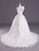 Ivory Ball Gown One-Shoulder Flower Court Train Wedding Dress 