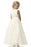 Ivory Flower Girl Dress Sleveless Jewel Neck Satin Little Girl Dress for Weddings with Lace Appliques - Flower Girl Dresses