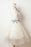 Ivory Half Sleeves A Line Homecoming with Blue Appliques Knee Length Prom Dress - Prom Dresses
