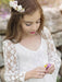 Ivory Flower Girl Dresses Jewel Neck Long Sleeves Lace Kids Party Dresses