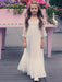 Ivory Flower Girl Dresses Jewel Neck Long Sleeves Lace Kids Party Dresses