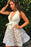 Ivory Lace Applique Halter Homecoming Dresses Sexy Sleeveless Short Party Dress - Prom Dresses
