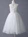 Flower Girl Dress Ivory Lace Tulle Tutu First Communion Dresses Dress Sleeveless Short Kids Dinner Party Dress