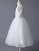 Flower Girl Dress Ivory Lace Tulle Tutu First Communion Dresses Dress Sleeveless Short Kids Dinner Party Dress