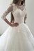 Ivory Puffy Half Sleeves Long Vintage Tulle Bateau Appliques Wedding Dress - Wedding Dresses
