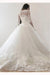 Ivory Puffy Half Sleeves Long Vintage Tulle Bateau Appliques Wedding Dress - Wedding Dresses