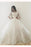 Ivory Puffy Half Sleeves Long Vintage Tulle Bateau Appliques Wedding Dress - Wedding Dresses