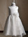Ivory Flower Girl Dress Sash Bows Ruffles Dress