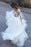 Ivory Sheer Long Sleeves Lace Tulle Backless Beach Wedding Dress - Wedding Dresses