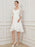 Ivory Short Wedding Dress Knee Length V Neck Half Sleeves A Line Natural Waist Chiffon Bridal Dresses