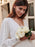Ivory Simple Wedding Dress A-Line V-Neck Long Sleeves Pleated Floor-Length Chiffon Bridal Dresses