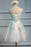 Ivory Sweetheart Homecoming with Mint Appliques Strapless Tulle Short Party Dress - Prom Dresses