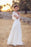 Ivory V Neck Chiffon Boho Unique Cap Sleeves Beach Wedding Dress - Wedding Dresses