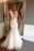 Ivory V Neck Sleeveless Mermaid Long Tulle Wedding Dress - Wedding Dresses