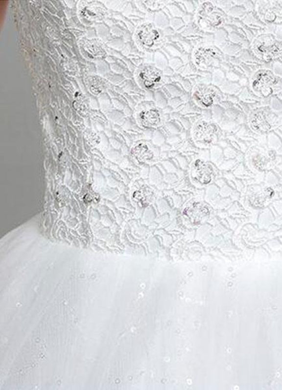 Princess Ball Gown Wedding Dresses Off The Shoulder Ivory Lace Beaded Long Bridal Dress