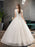Ivory Wedding Dress Tulle Beaded V Neck Sleeveless Floor Length Princess Bridal Gown