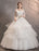 Ivory Wedding Dresses Tulle Illusion Neckline Half Sleeve Floor Length Princess Bridal Gown