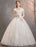 Ivory Wedding Dresses Tulle Off The Shoulder Lace Applique Floor Length Princess Bridal Gown
