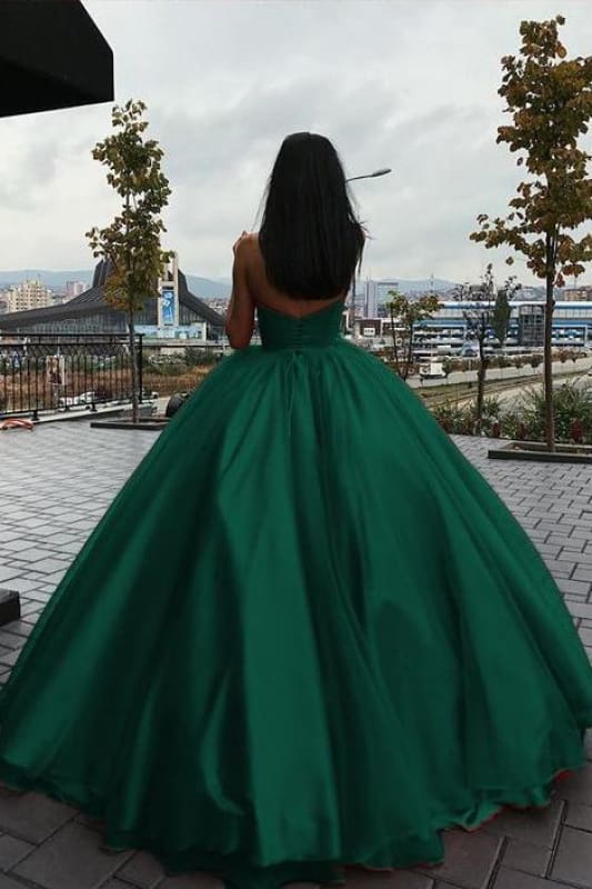Jade Sweetheart Ball Gown Simple Long Prom Dresses Cheap - Bridelily Jade Sweetheart Ball Gown Simple Long Prom Dresses Cheap - Bridelily