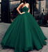 Jade Sweetheart Ball Gown Tulle Quinceanera Floor Length Puffy Prom Dress - Prom Dresses