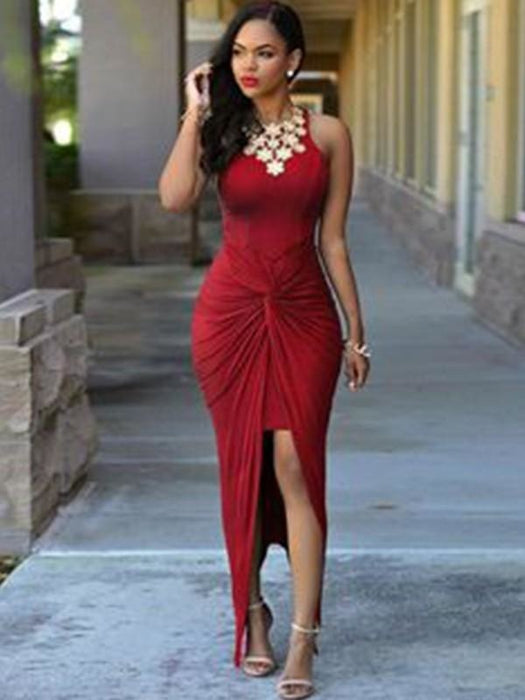 Jewel Ankle-Length Spandex With Beading Asymmetrical Dresses - Prom Dresses