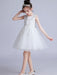 Flower Girl Dresses Pink Jewel Neck Short Sleeves Embroidered Formal Kids Pageant Dresses