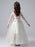 White Flower Girl Dresses Jewel Neck Long Sleeves Ankle-Length Princess Dress Tulle FLowers Beaded Embroidered Formal Kids Pageant Dresses