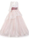 Flower Girl Dresses Jewel Neck Long Sleeves Sash Formal Kids Pageant Dresses