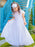 Jewel Neck Pleated Sleeveless Flower Girl Dresses Formal Kids Pageant Dresses
