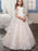 Flower Girl Dresses Jewel Neck Sleeveless Applique Detachable Tulle Warp Formal Kids Pageant Dresses