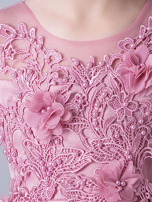 Flower Girl Dresses Jewel Neck Sleeveless Embroidered Formal Kids Pageant Dresses