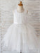 Flower Girl Dresses Jewel Neck Sleeveless Tulle Bows Kids Social Party Dresses