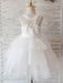 Flower Girl Dresses Jewel Neck Sleeveless Tulle Bows Kids Social Party Dresses
