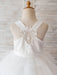 Flower Girl Dresses Jewel Neck Sleeveless Tulle Bows Kids Social Party Dresses