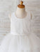 Flower Girl Dresses Jewel Neck Sleeveless Tulle Bows Kids Social Party Dresses